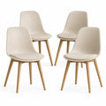 Set di Sedie in ABS con Gambe in Legno, 4 Pezzi