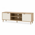 Mobile TV in Legno e MDF con Ante Bianche 180x45x50 cm