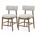 Set di 2 sedie in legno e tessuto grigio chiaro