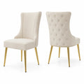 Sedia da pranzo in velluto con gambe in metallo, 85 cm