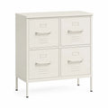Cassettiera in Metallo con 4 Cassetti Bianco